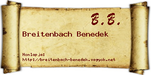 Breitenbach Benedek névjegykártya